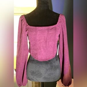 Kirious suede-look crop top